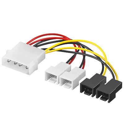 Good Connections® Lüfter Spannungsadapter 12V auf 5V für 4 Lüfter
