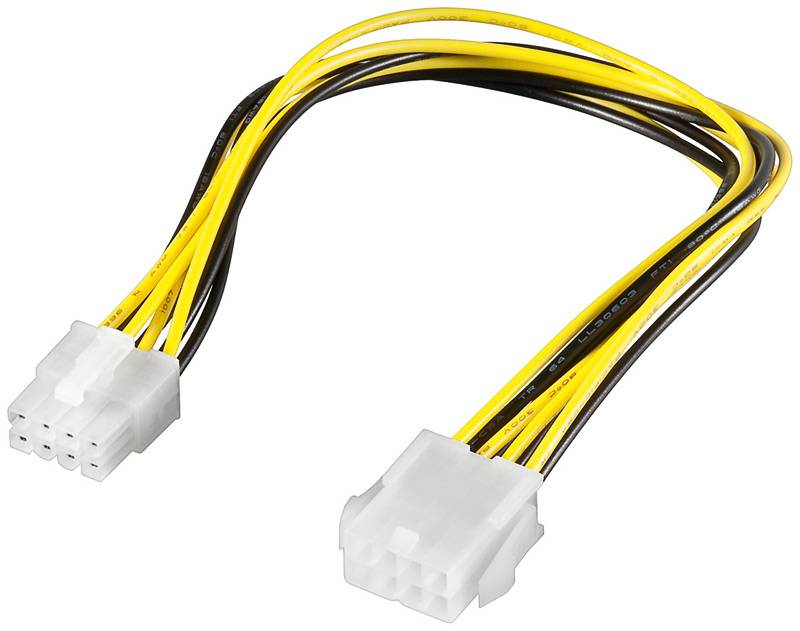 Good Connections® Interne Stromkabelverlängerung 8pol Stecker auf Buchse, 0,2m