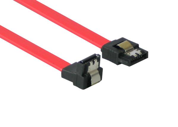 Good Connections® SATA 3 Gb/s Anschlusskabel, mit Arretierung, nach unten abgewinkelt, 0,5m