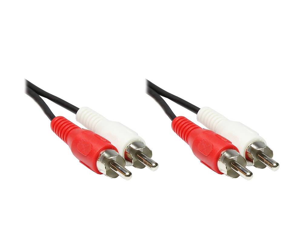 Good Connections® Stereo Cinchkabel, 2x Cinch Stecker an 2 x Cinch Stecker, 0,5m