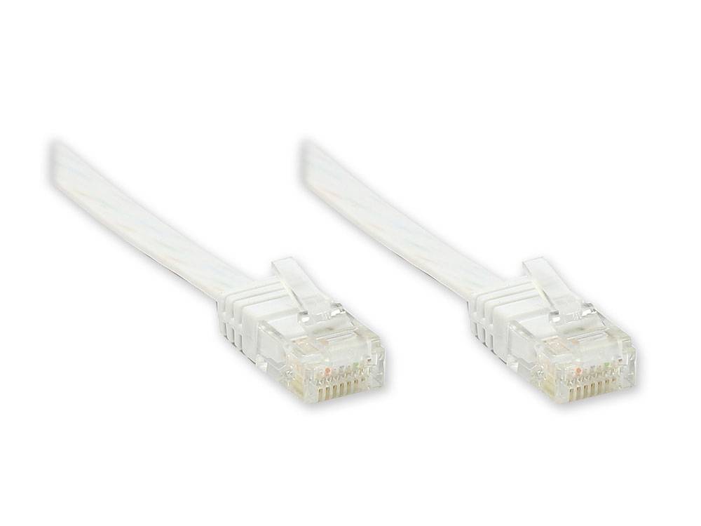 Good Connections® Patchkabel, Cat. 5e, U/UTP, FLACHKABEL, weiß, 1m