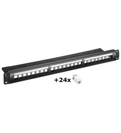 Good Connections® Set Keystone Panel 24 Port & 24 Jacks Cat. 6 UTP