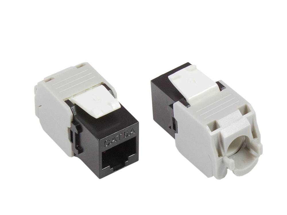 Good Connections® KeyStone RJ45 Jack, Cat. 6a, ungeschirmt, 500MHz, weiß/schwarz
