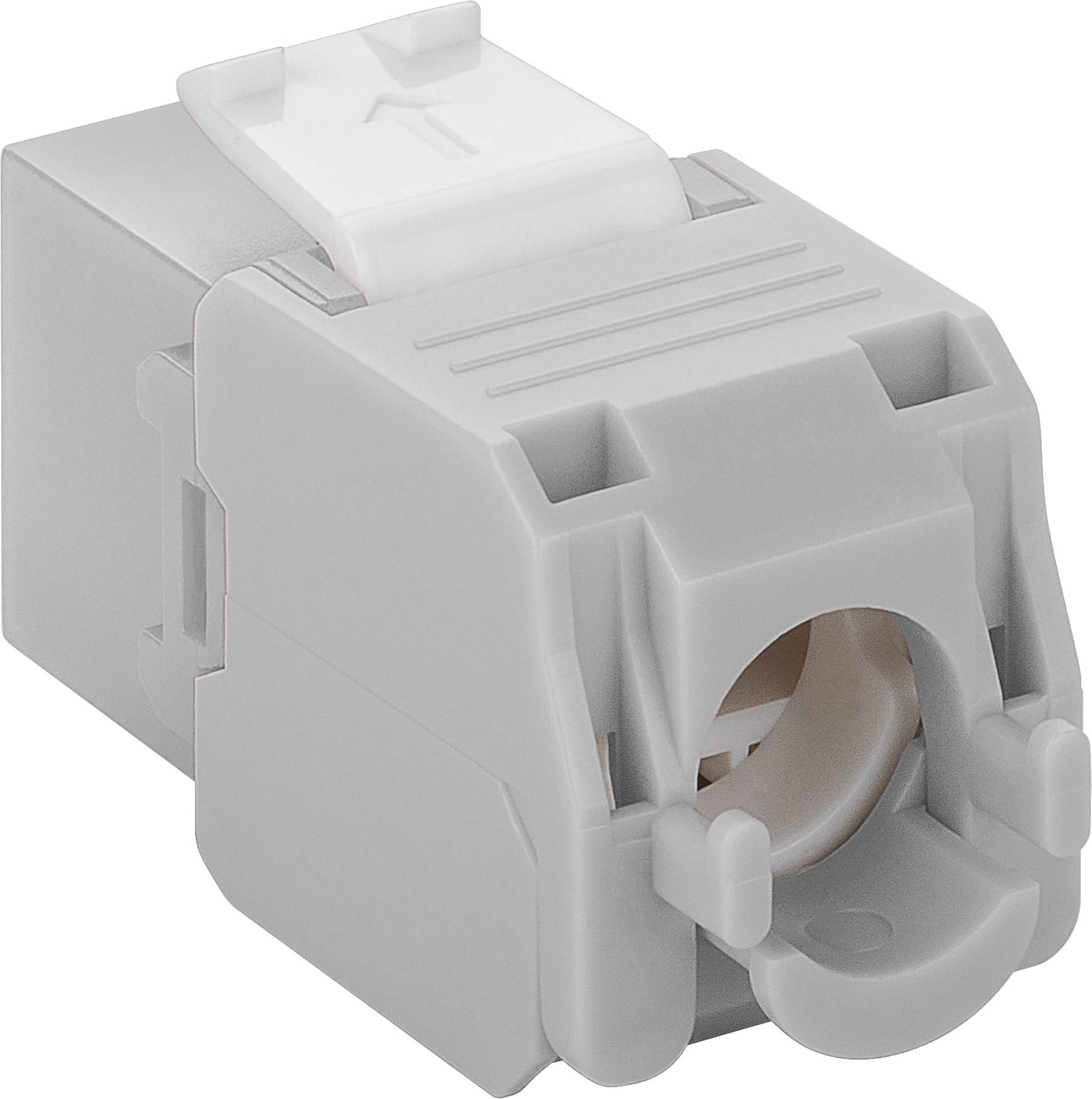 Good Connections® KeyStone RJ45 Jack, Cat. 6a, ungeschirmt, 500MHz, weiß/grau