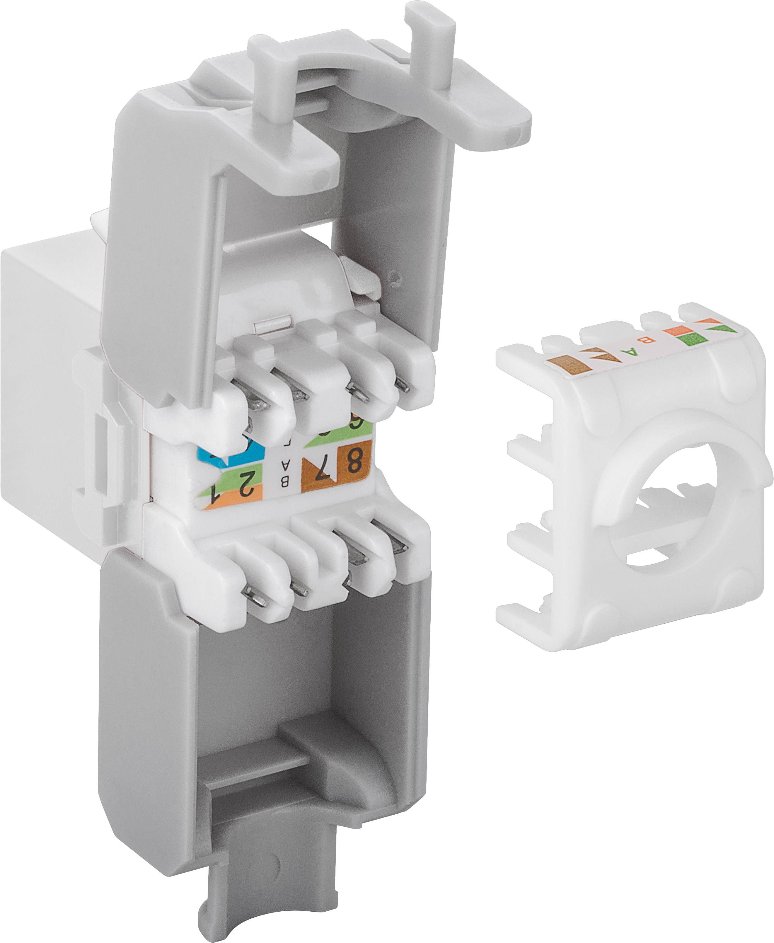 Good Connections® KeyStone RJ45 Jack, Cat. 6a, ungeschirmt, 500MHz, weiß