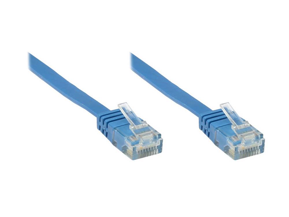 Good Connections® Patchkabel, Cat. 6, U/UTP, FLACHKABEL, blau, 0,25m