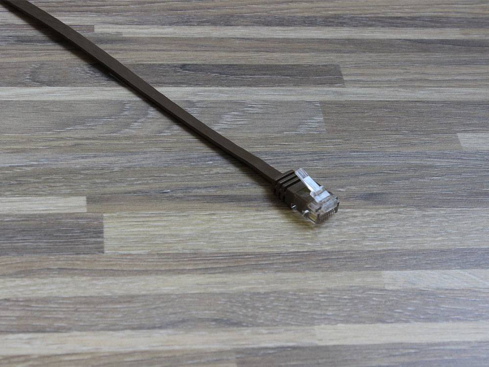 Good Connections® Patchkabel, Cat. 6, U/UTP, FLACHKABEL, 0,5m, braun
