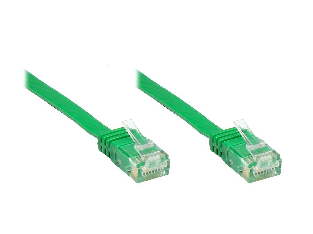 Good Connections® Patchkabel, Cat. 6, U/UTP, FLACHKABEL, grün, 1m