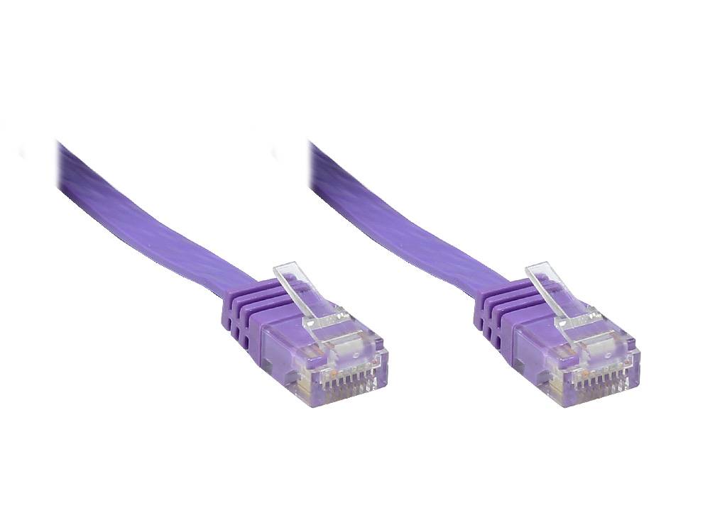 Good Connections® Patchkabel, Cat. 6, U/UTP, FLACHKABEL, violett, 2m