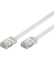 Zwei klare Ethernet-Steckkonnektoren mit weißen Kabeln auf einfachem weißem Hintergrund.