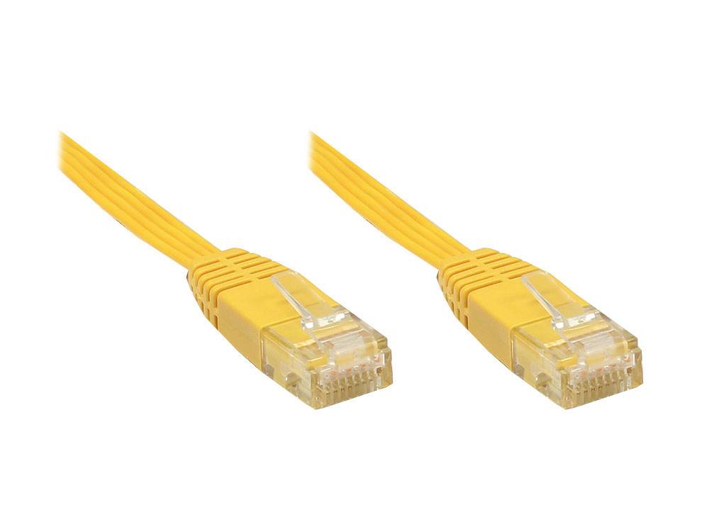 Good Connections® Patchkabel, Cat. 6, U/UTP, FLACHKABEL, gelb, 15m