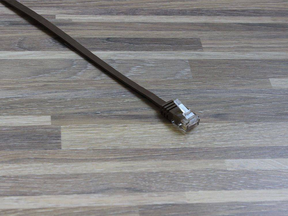 Good Connections® Patchkabel, Cat. 6, U/UTP, FLACHKABEL, 20m, braun