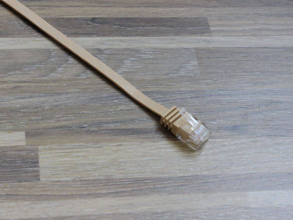 Good Connections® Patchkabel, Cat. 6, U/UTP, FLACHKABEL, 20m, hellbraun