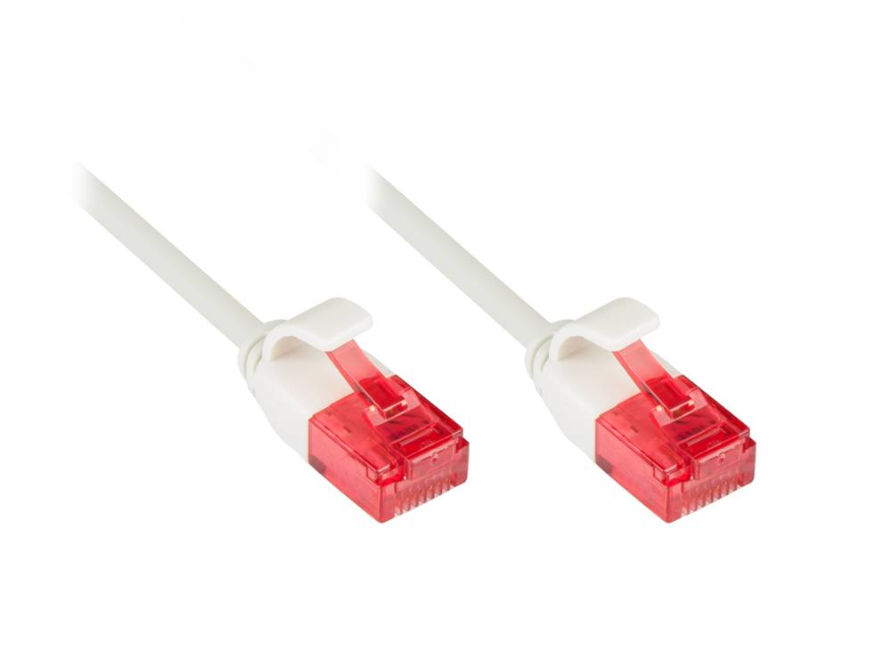 Good Connections® Patchkabel, Cat.6, U/UTP, SLIMLINE-KABEL, PVC, CU, 250MHz, grau, 0,25m