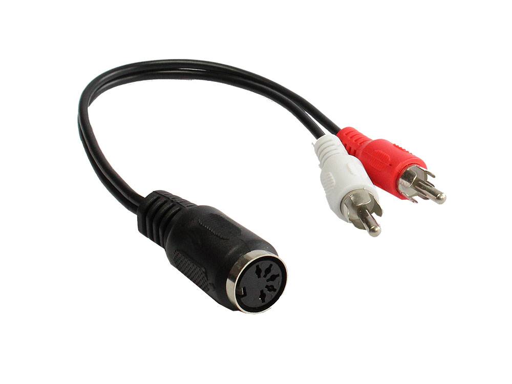 GOOD CONNECTIONS - Alcasa AD-2CS5B, 2 x RCA, Männlich, DIN (5-pin), Weiblich, 0,2 m, Schwarz, Rot, Weiß