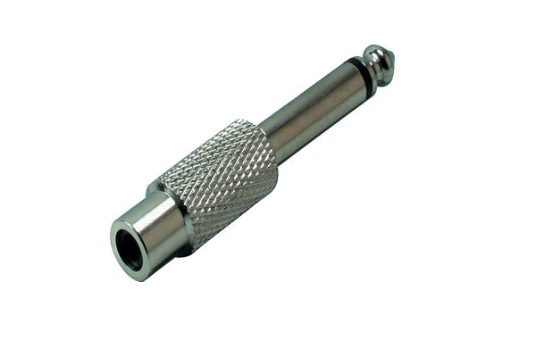 Good Connections® Audio Adapter 6,3mm Klinke Mono Stecker auf Cinch Buchse, Metall