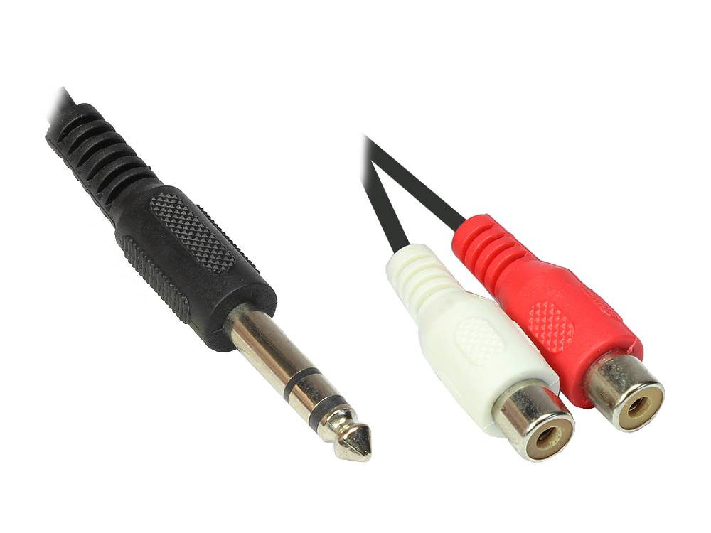 Good Connections® Audio Adapterkabel 6,3mm Stereo St. an 2 x Cinch Buchse, Länge: 0,2m