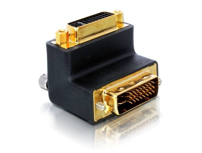 Good Connections® Adapter DVI 24+5 Buchse an DVI 24+5 Stecker, nach oben gewinkelt
