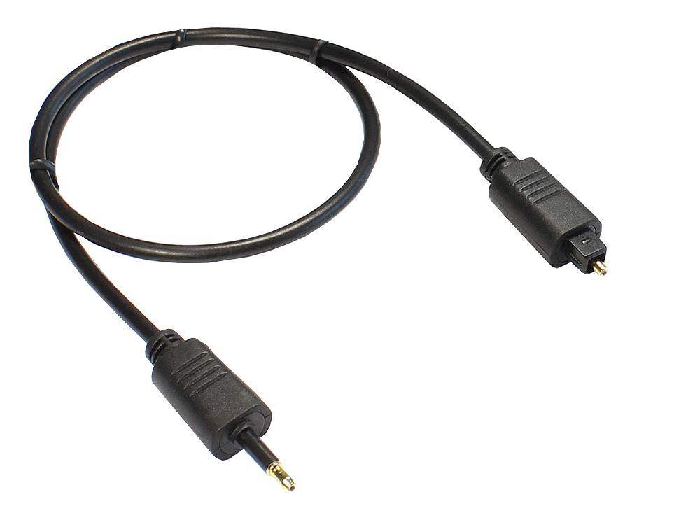 Good Connections® Anschlusskabel Toslink Stecker an 3,5mm Mini Stecker, Ø 2,2mm, schwarz, 0,5m