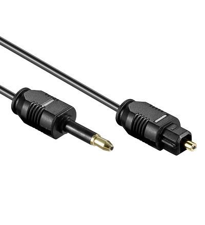 Good Connections® Anschlusskabel Toslink Stecker an 3,5mm Mini Stecker, Ø 2,2mm, schwarz, 1,5m