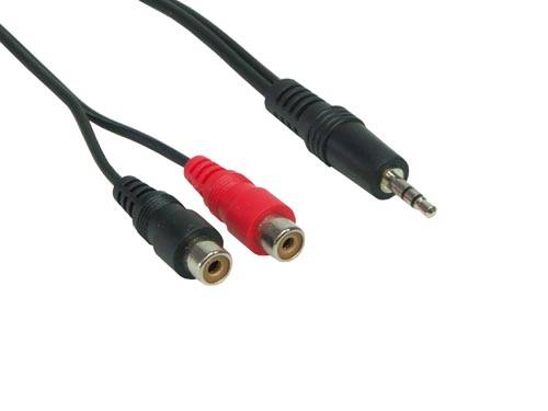 Good Connections® Audio Adapterkabel 3,5mm Klinke Stecker / 2 x Cinch Buchse, 0,2m