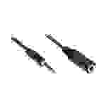 Good Connections® Klinkenverlängerung 3,5mm, Stecker an Buchse (3polig), Slim-Ausführung, schwarz, 2m