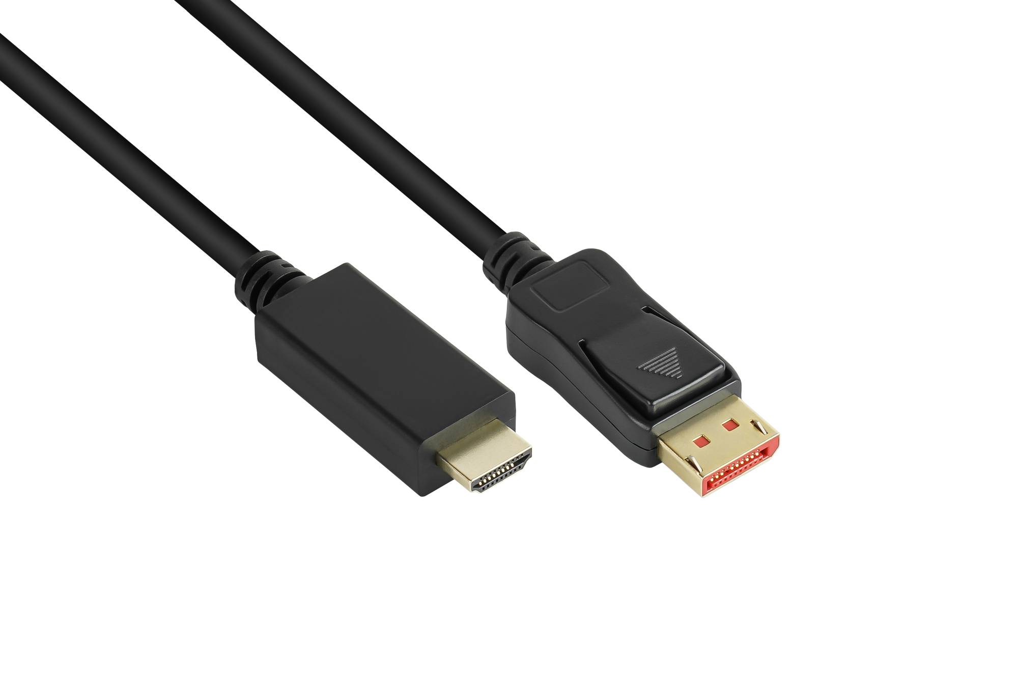 Good Connections® Anschlusskabel DisplayPort 1.4 an HDMI 2.0, 4K @60Hz, vergoldete Kontakte, OFC, schwarz, 1m