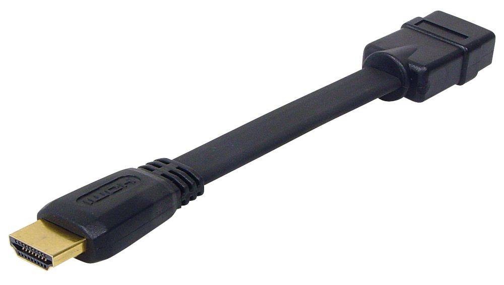 Good Connections® HDMI Adapterflachkabel Stecker auf Buchse, vergoldete Kontakte, ca. 16 cm