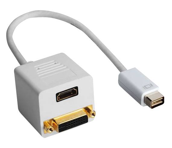 Good Connections® Adapter Mini DVI Stecker an HDMI Buchse + DVI Buchse, 0,15m, weiß