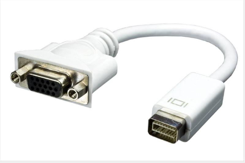 Good Connections® Adapter Mini DVI Stecker an S-VGA Buchse, 0,2m, weiß