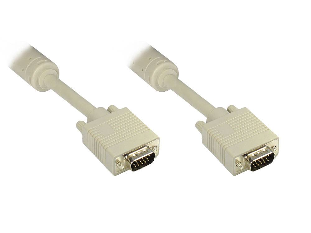 Good Connections® Anschlusskabel S-VGA Stecker an Stecker, grau, 1,8m