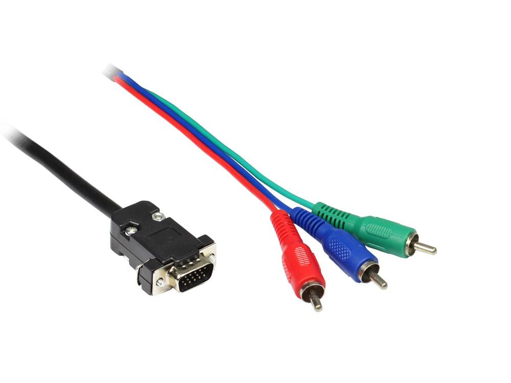 Good Connections® Anschlusskabel VGA an 3x Cinch Stecker (RGB), 2m