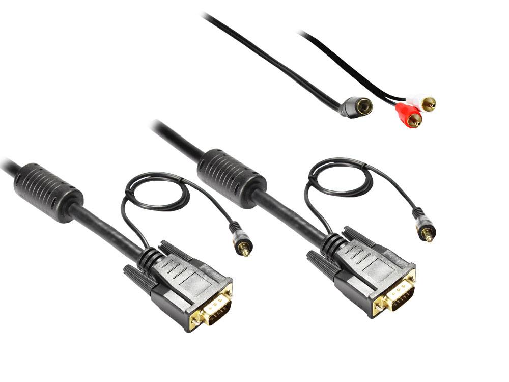 Good Connections® Anschlusskabel S-VGA St. + 3,5mm Klinke St. an S-VGA St. + 3,5mm Klinke St., 3m