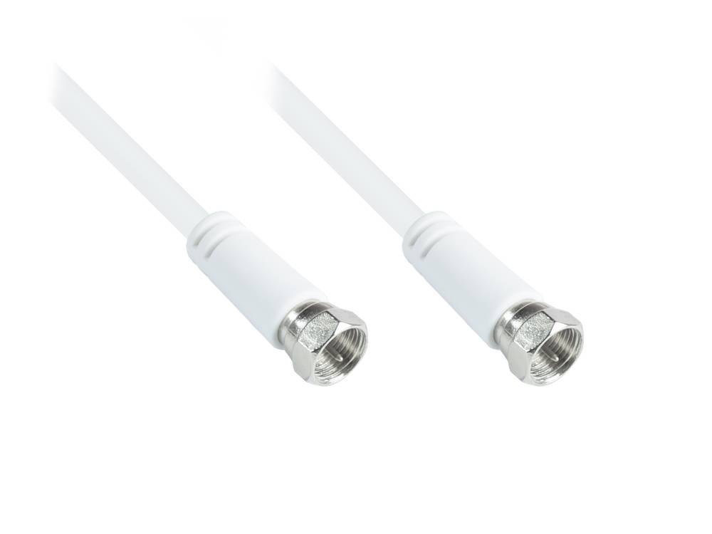 Good Connections® SAT Antennenkabel, F-Stecker beidseitig (vernickelt), 3x geschirmt (Class A+, >95 dB), CCS, weiß, 10m