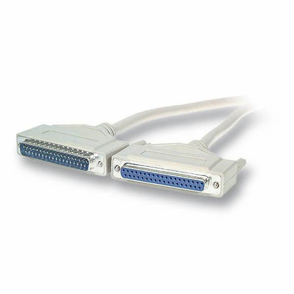 Good Connections® Datenkabel Verlängerung D-Sub-Stecker 37-pol auf D-Sub-Buchse 37-pol, beige, 5m