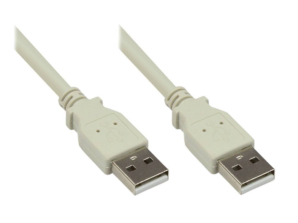 Kabelmeister® Anschlusskabel USB 2.0 Stecker A an Stecker A, 1m, grau