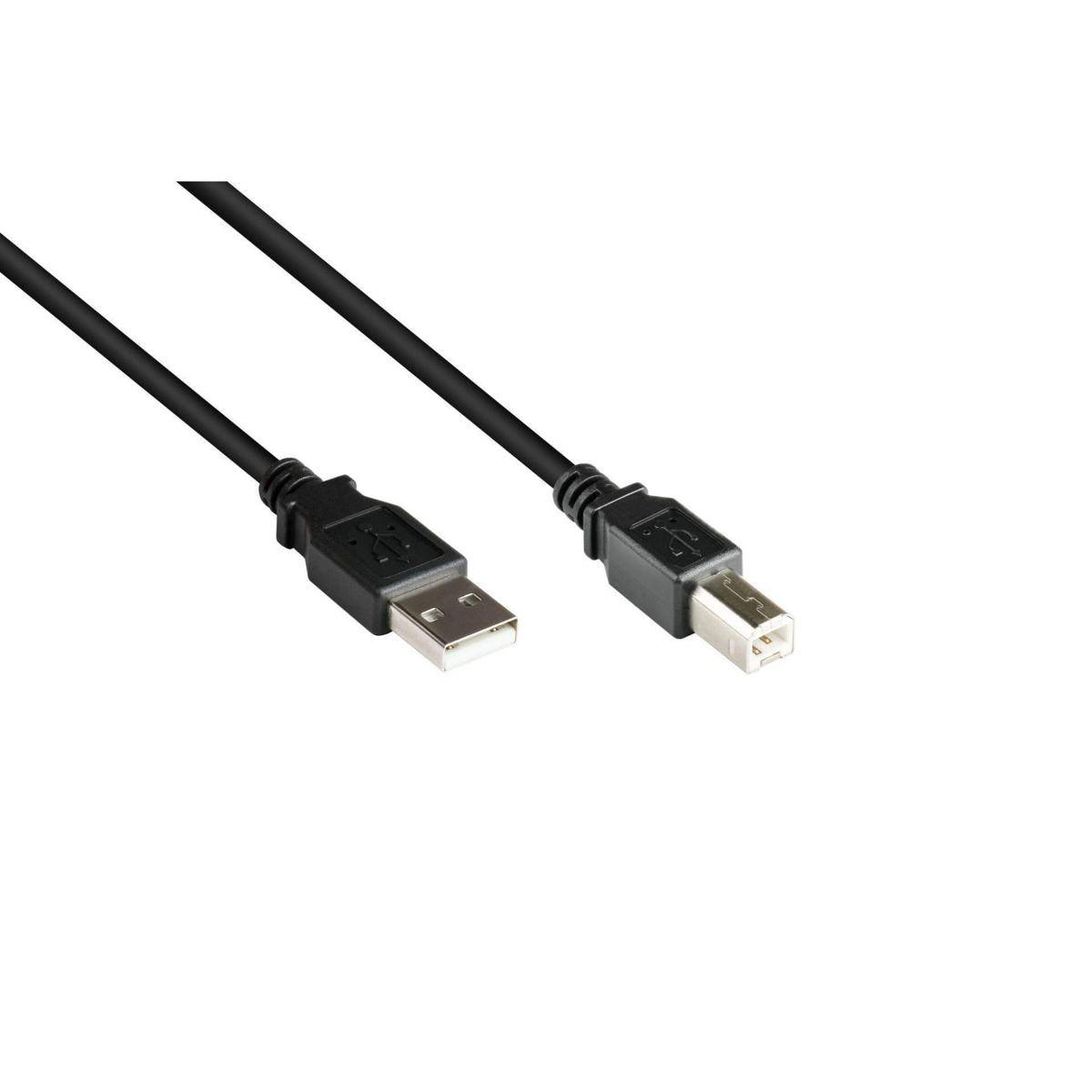 SO-30175 - Anschlusskabel USB 2.0 Stecker A an Stecker B, schwarz, 1,8m