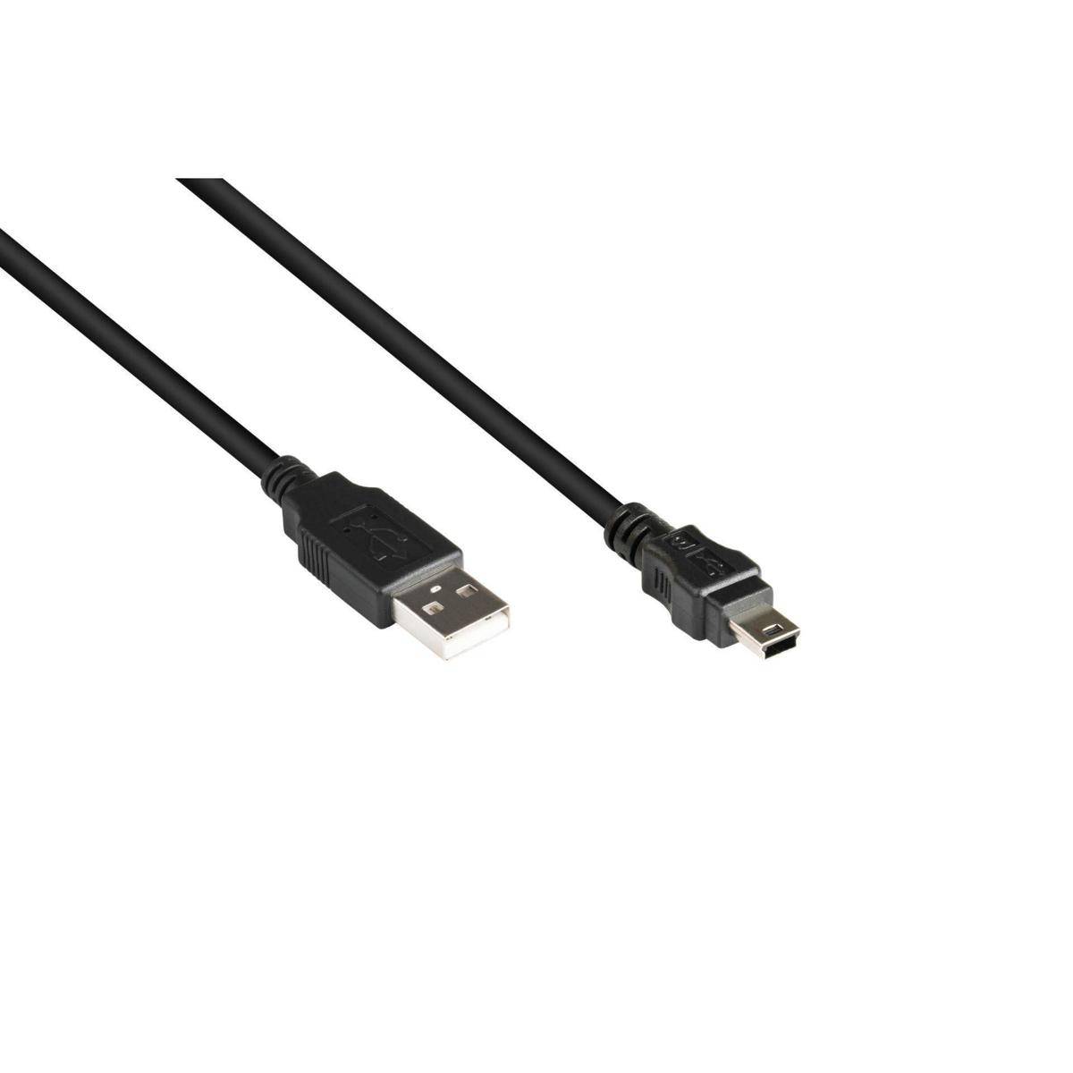 SO-30357 - Anschlusskabel USB 2.0 Stecker A an Stecker Mini B 5-pin, schwarz, 1m