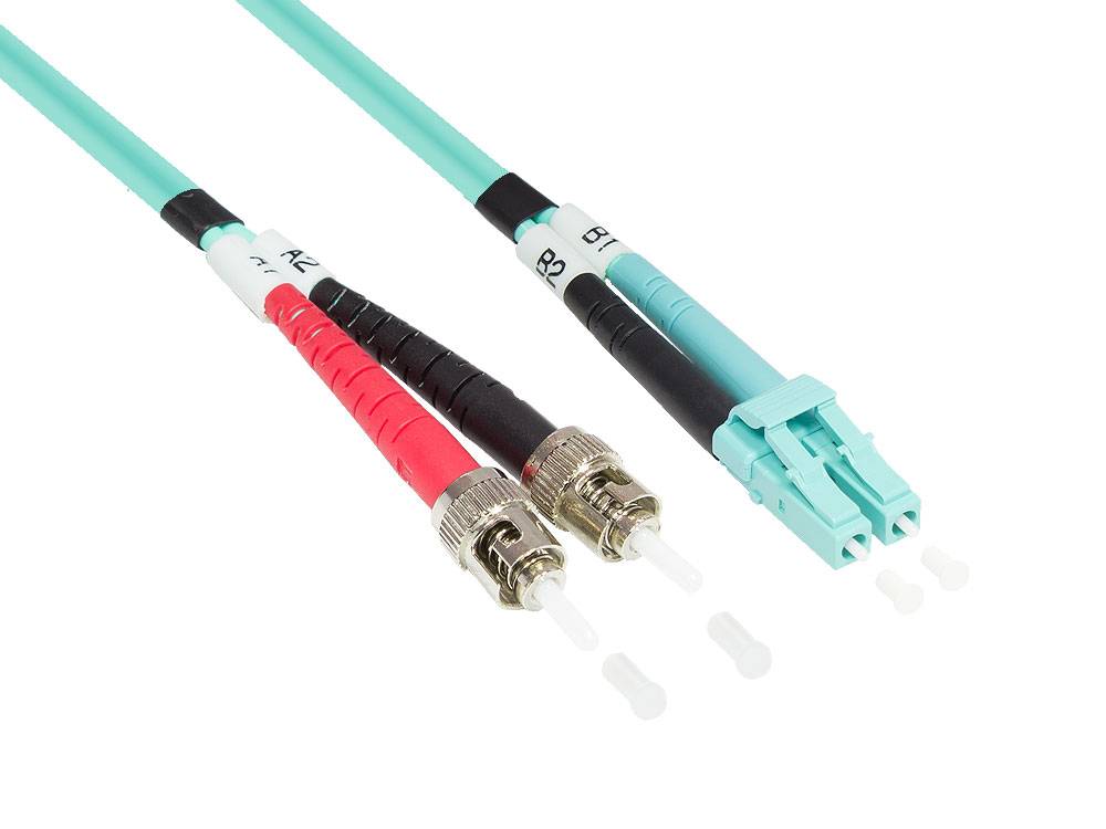 Kabelmeister® Patchkabel LWL Duplex OM3 (Multimode, 50/125) ST/LC, 3m