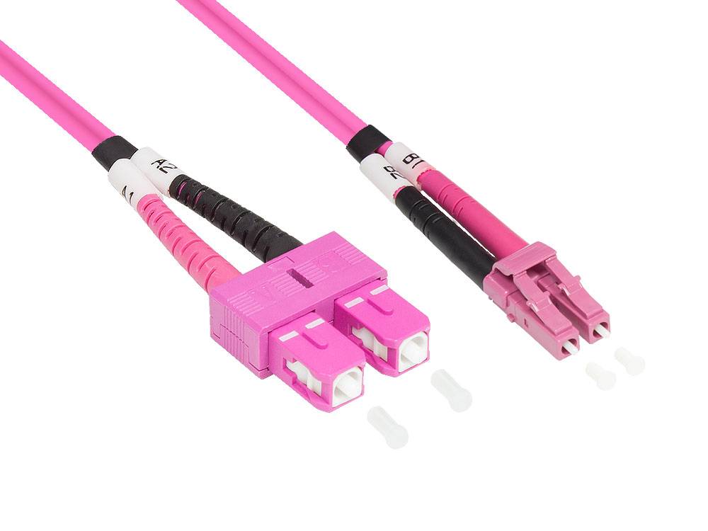 Kabelmeister® Patchkabel LWL Duplex OM4 (Multimode, 50/125) LC/SC, 5m