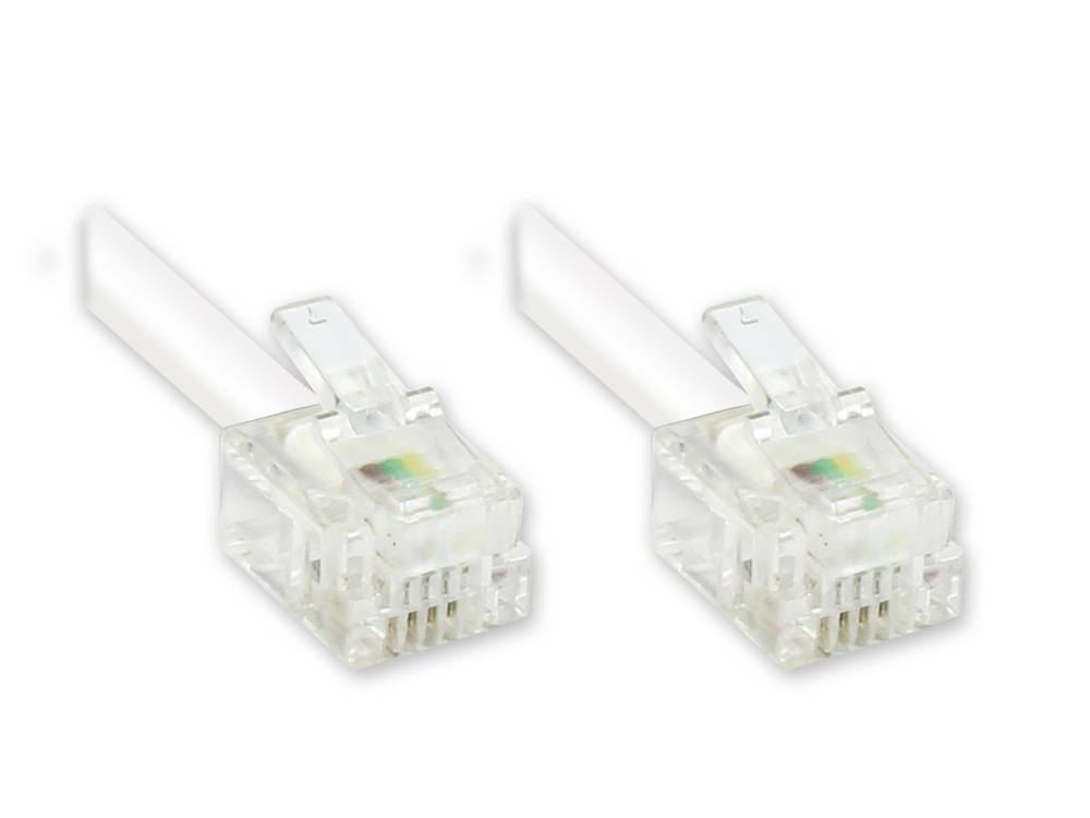Good Connections® RJ11 Western Verbindungskabel, 6p4c, weiß, 10m