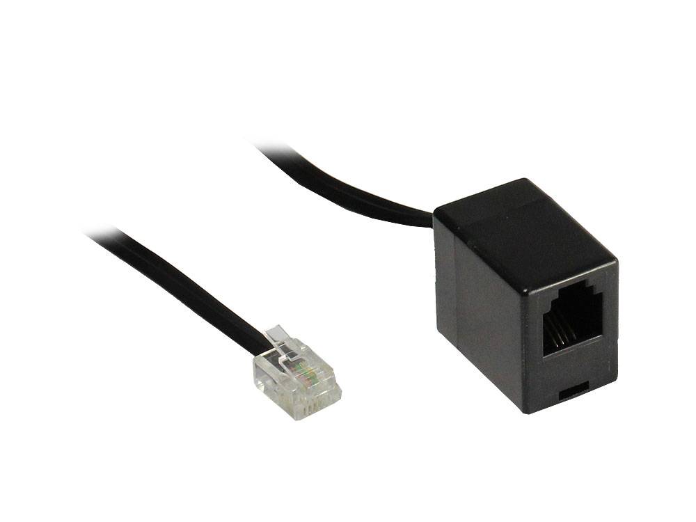 Good Connections® RJ11 Telefonverlängerung, 6p4c Stecker an Buchse, schwarz, 15m