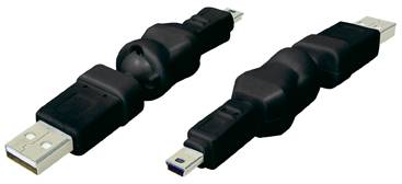 Good Connections® USB Adapter USB A St. auf 5pol. Mini USB Stecker, 360° drehbar, schwarz