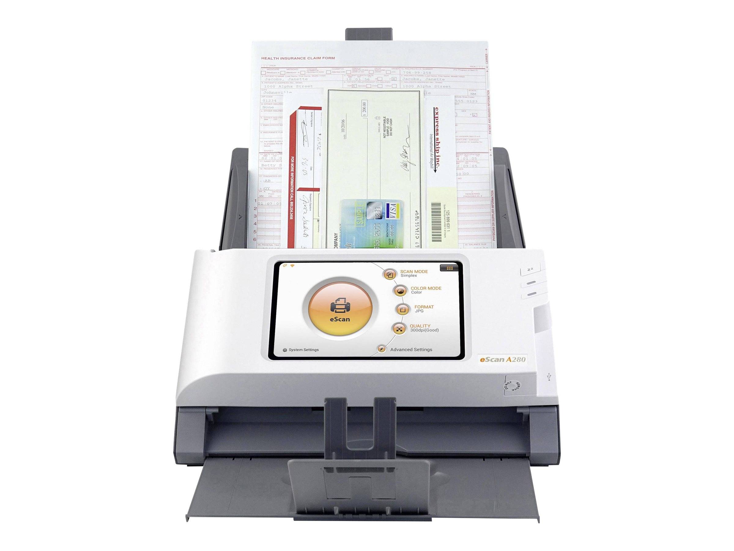 Plustek eScan A280 - Essential - Dokumentenscanner - CCD - Duplex - Legal - 600 dpi x 600 dpi - bis zu 20 Seiten/Min. (einfarbig)