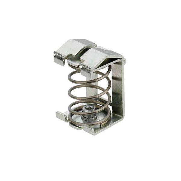 Ein Batteriefach aus Metall mit einer Feder, das entwickelt wurde, um eine zylindrische Batterie in einem Gerät oder elektronischen Ausrüstungsgegenstand sicher zu befestigen.