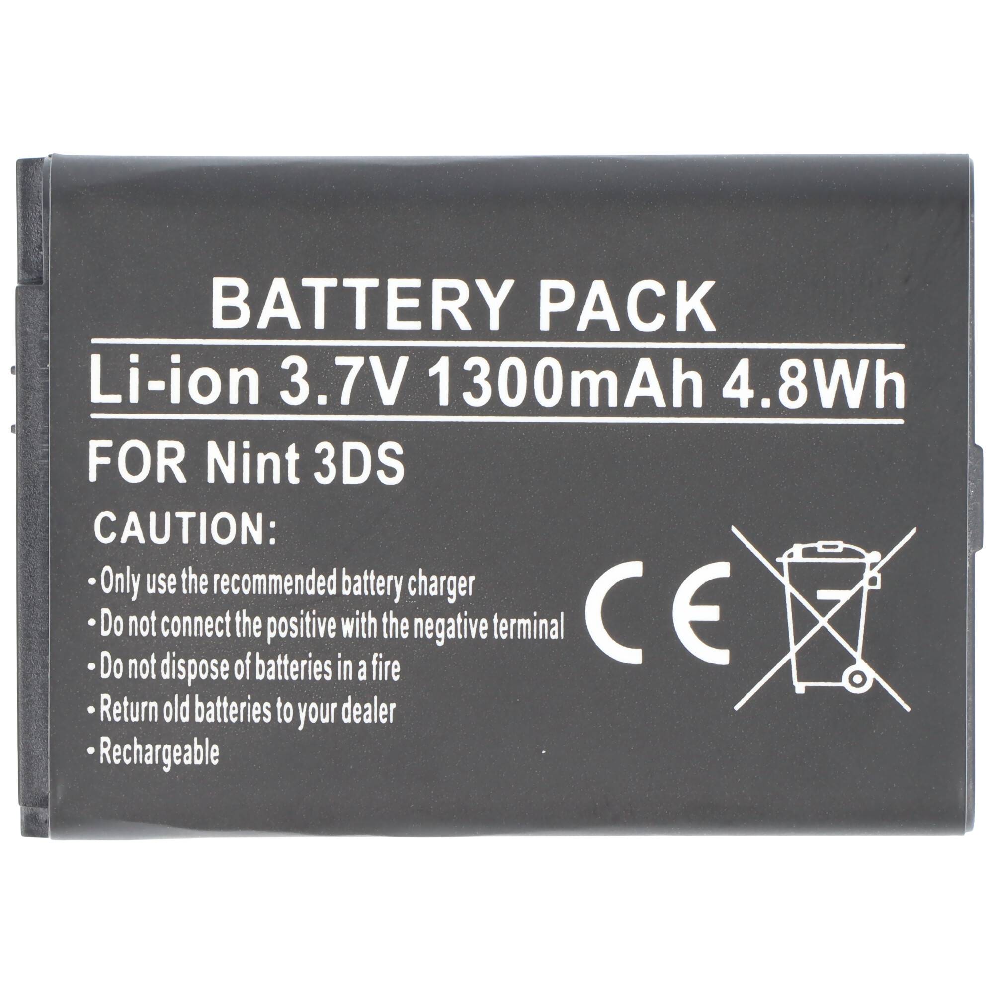 Akku passend für Nintendo 3DS, CTR-001, CTR-003, C/CTR-A-AB, MIN-CTR-001 3,7 Volt 1300mAh