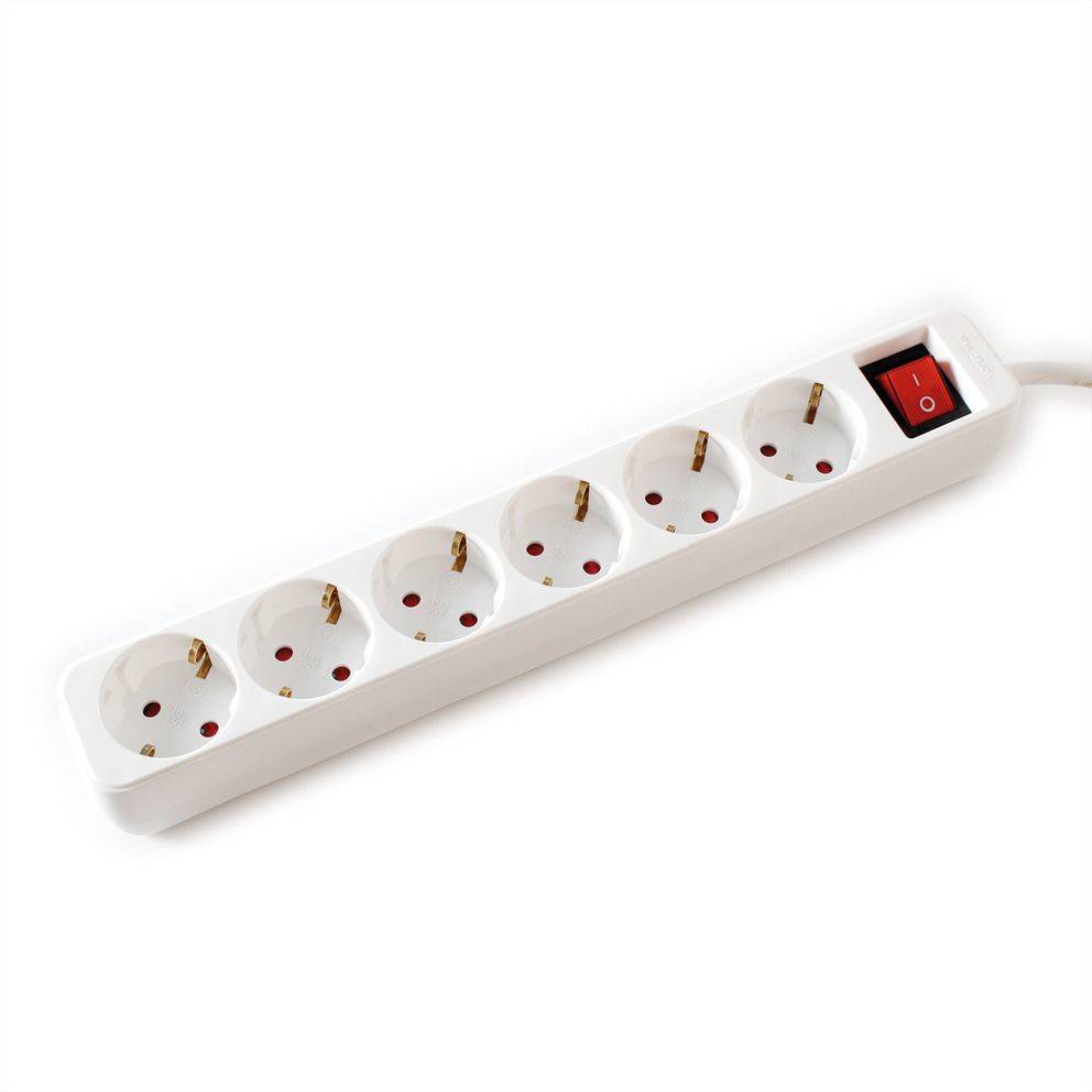 VALUE - Steckdosenleiste - Wechselstrom 250 V - 3600 Watt - Eingabe, Eingang CEE 7/4 - Ausgangsanschlüsse: 6 (6 x CEE 7/
