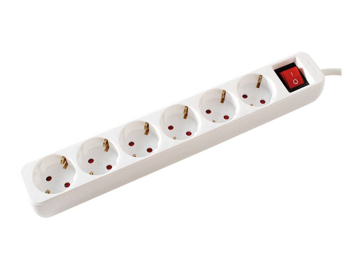 Value 19.99.1087 Steckdosenleiste mit Schalter Weiß Schutzkontakt 1St.