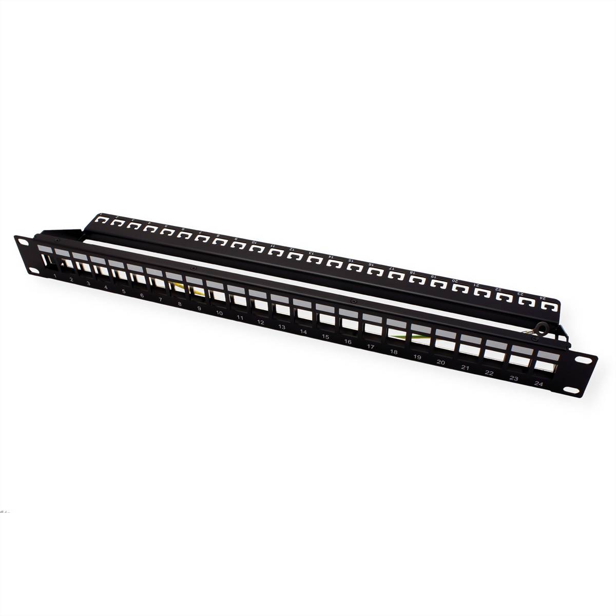 Roline - Leeres Keystone-Patchpanel - CAT 5e/6/6a - STP - Schwarz - 48.3 cm (19"")