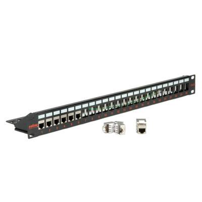 Roline - Leeres Keystone-Patchpanel - CAT 5e/6/6a - STP - Schwarz - 48.3 cm (19"")